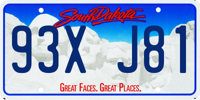 SD license plate 93XJ81