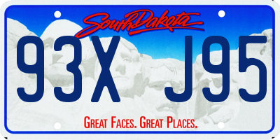 SD license plate 93XJ95