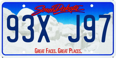 SD license plate 93XJ97