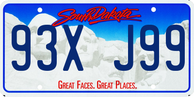 SD license plate 93XJ99