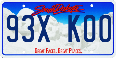 SD license plate 93XK00