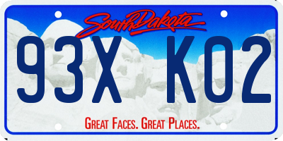 SD license plate 93XK02