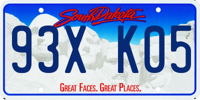 SD license plate 93XK05