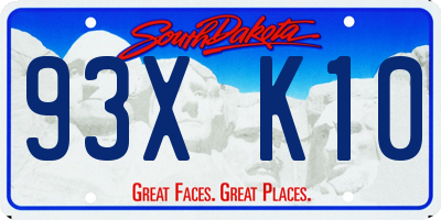 SD license plate 93XK10
