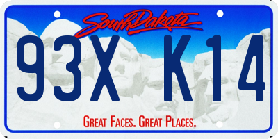 SD license plate 93XK14
