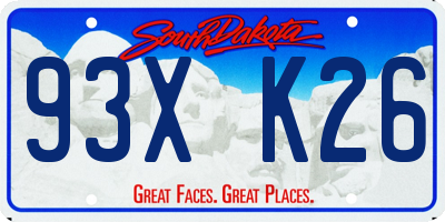 SD license plate 93XK26