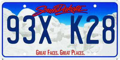 SD license plate 93XK28