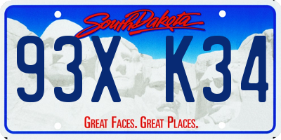 SD license plate 93XK34