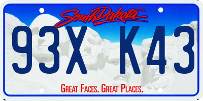 SD license plate 93XK43