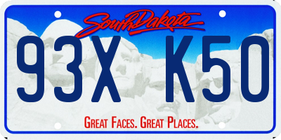 SD license plate 93XK50