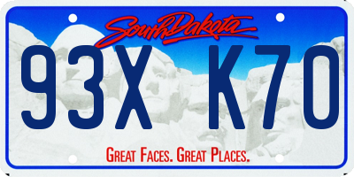 SD license plate 93XK70