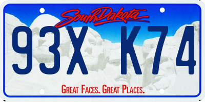 SD license plate 93XK74
