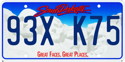 SD license plate 93XK75