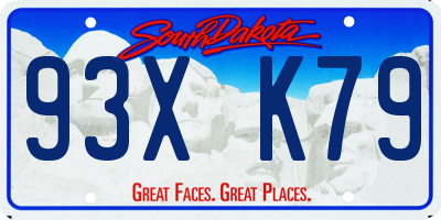 SD license plate 93XK79