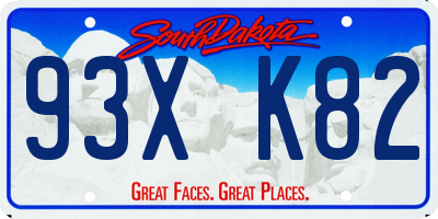 SD license plate 93XK82