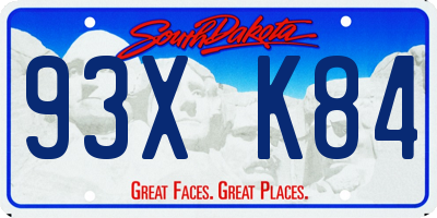 SD license plate 93XK84