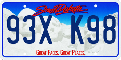 SD license plate 93XK98