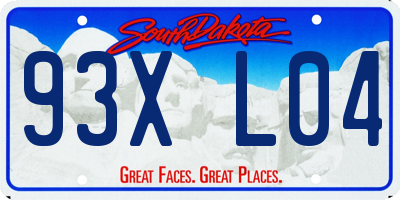 SD license plate 93XL04