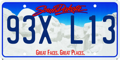 SD license plate 93XL13