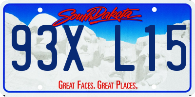 SD license plate 93XL15