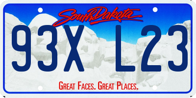 SD license plate 93XL23