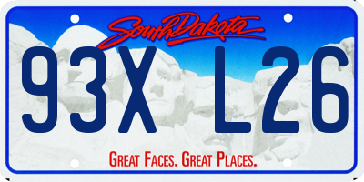 SD license plate 93XL26