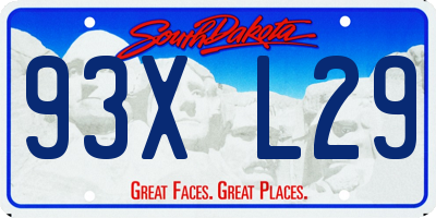 SD license plate 93XL29