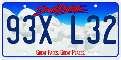 SD license plate 93XL32