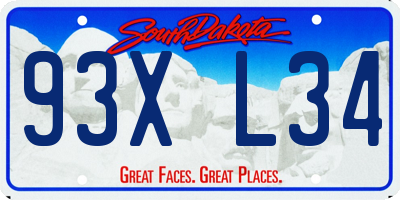 SD license plate 93XL34