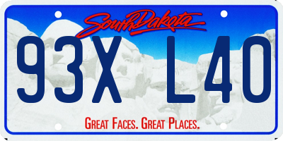 SD license plate 93XL40