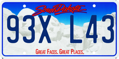 SD license plate 93XL43