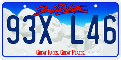 SD license plate 93XL46
