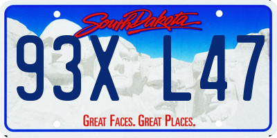 SD license plate 93XL47