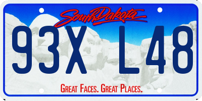 SD license plate 93XL48