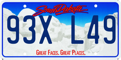 SD license plate 93XL49