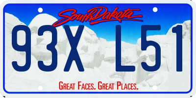 SD license plate 93XL51