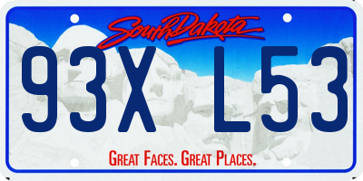 SD license plate 93XL53