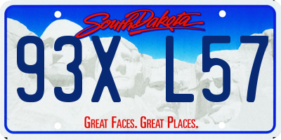 SD license plate 93XL57