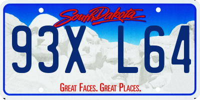 SD license plate 93XL64