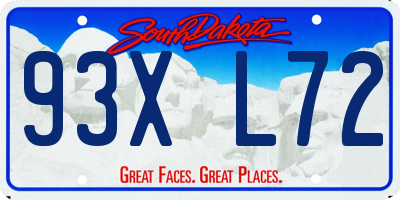 SD license plate 93XL72