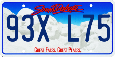 SD license plate 93XL75