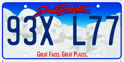SD license plate 93XL77