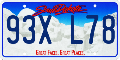 SD license plate 93XL78