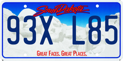 SD license plate 93XL85