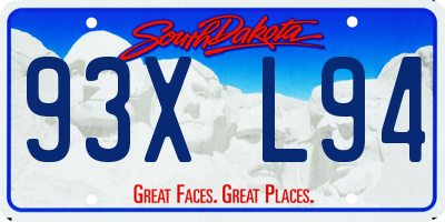 SD license plate 93XL94