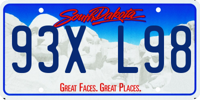 SD license plate 93XL98