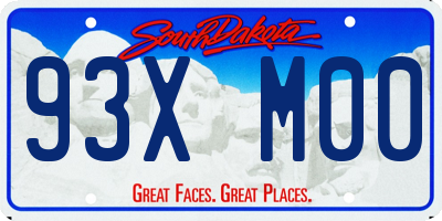 SD license plate 93XM00