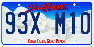 SD license plate 93XM10