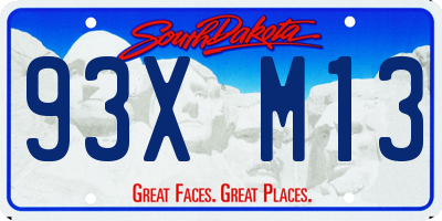 SD license plate 93XM13