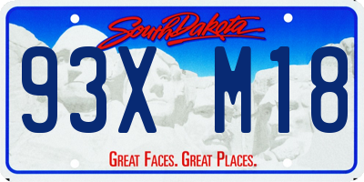 SD license plate 93XM18